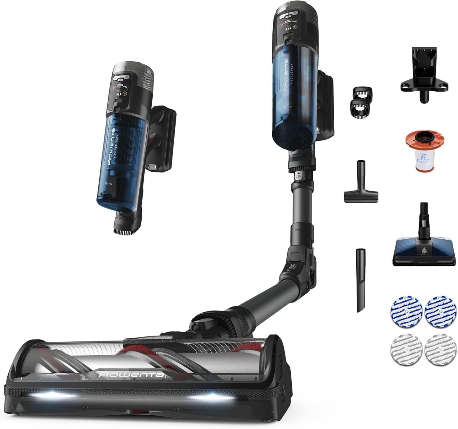 Rowenta X-Force Flex 12.60 Neo, Aspirapolvere Lavapavimenti Senza Fili